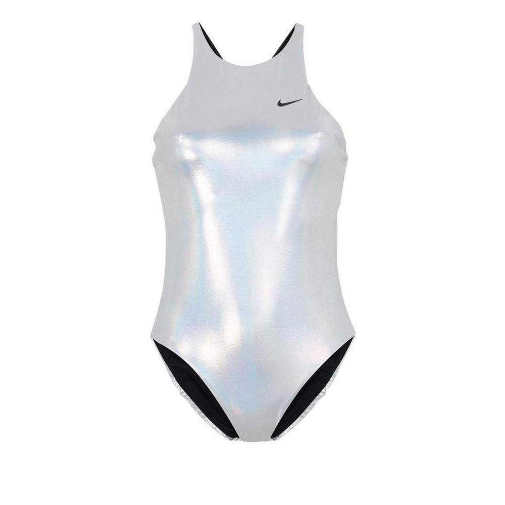 Nike Flash Iridescent Silver One Piece Swimsuit M
